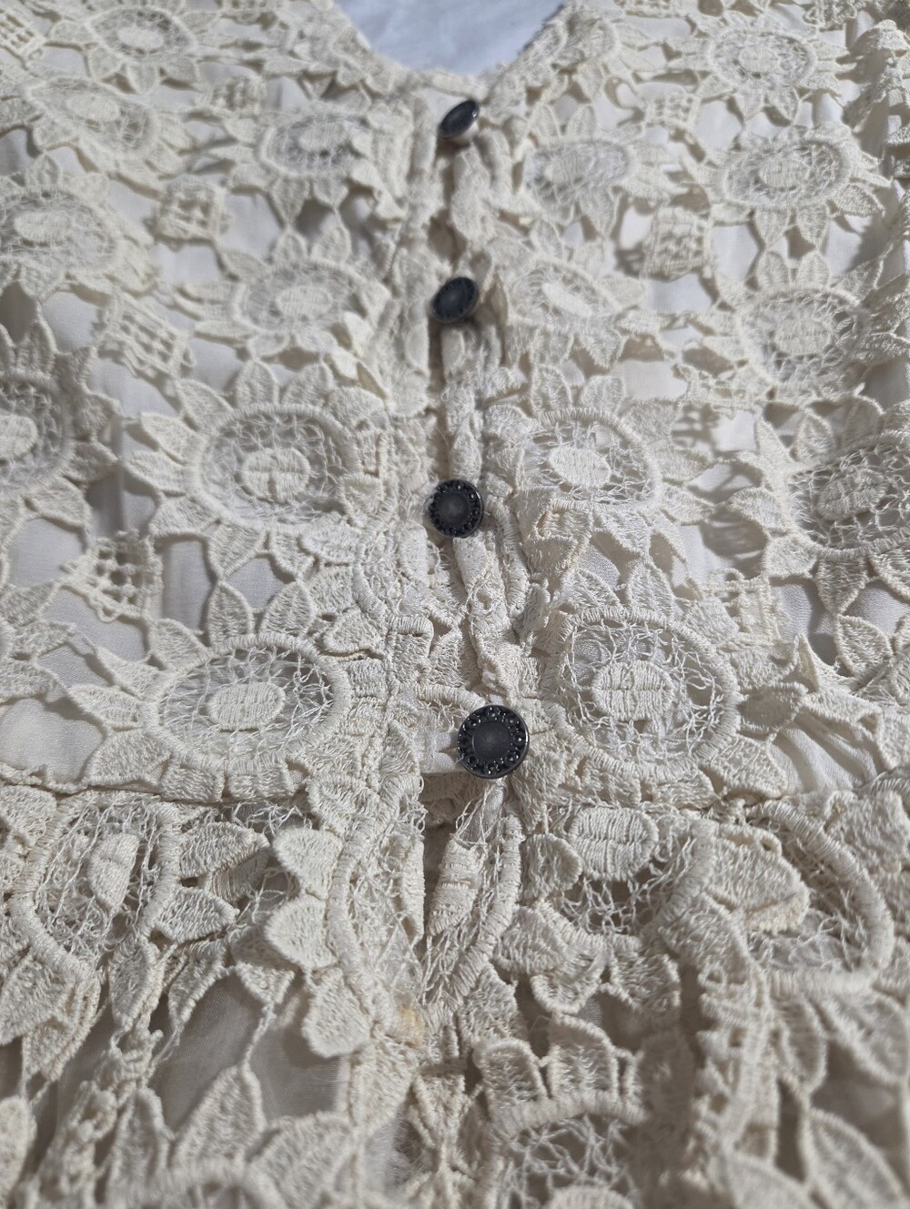 Vintage Alice + Olivia by Stacey Bendet Cotton Lace Blouse - Picture 3 of 10